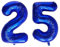 Geburtstag zahlen Luftballon 25 jahre-Blau XXL Jumbo Folienballon 40 Zoll – 101 cm Luftballons 25 Geburtstag Junge Mädchen Babyparty Geburtstagsdeko Jubiläumsparty Dekoration