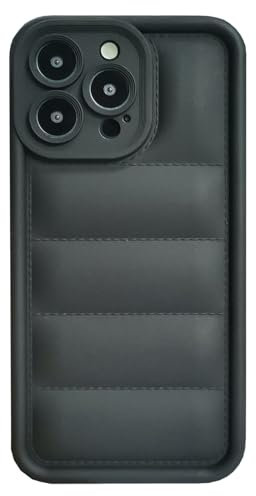 SNZ Case for iPhone 12 Pro, Puffer Jacket Design Soft Slim TPU Protective Cover withCamera Protection,Durable Phone Case, [Anti-yellowing] Shockproof Flexible iPhone 12 Pro Case (Black) ﻿