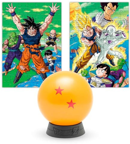 Puzzle Dragon Ball Z - Sfera del Drago 2 Stelle | 7 Sfere del Drago Shenron, Puzzle da Collezione Dragon Ball, 18 x 26 cm + Sfera 10 x 10 cm, Dragon Ball gadget