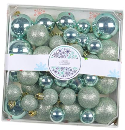 44-teiliges -Set mit Weihnachtsschmuck, Weihnachtsbaum-Dekoration, dekorative Kugeln, bruchsichere Weihnachtskugeln für Partys und, Hellgrün