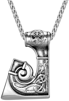 IOETSEUT men's necklaces gothic Never Fade Vikings Dragon Axe Necklaces Men Norse Runes Hatchet Self-defense Pendant Amulet Scandinavian Jewelry the gift