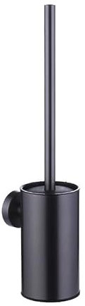 Brosse WC et support en acier inoxydable, montage mural, facile à installer, long manche, nettoyant robuste pour salle de bain (noir)