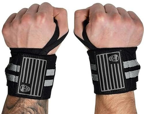'Gymreapers Weightlifting Wrist Wraps (IPF Approved) 18'' Professional Quality Wrist Support with Heavy Duty Thumb Loop - Best Wrap for Powerlifting Competition, Strength Training, Bodybuilding'