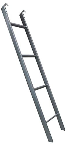 Scala in metallo per letto a castello con ganci e piedini in schiuma, ideale per bambini, anziani e adulti disabili, con gancio per letto a castello, colore argento (1,5 m)