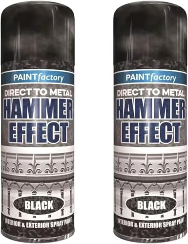 MIXEL Black Hammer Effect Spray, Quick-Drying Formula, DIY Enthusiasts, Perfect For Use On Metal, Wood, Plastic, Ensuring Long-Lasting Protection Against Rust, Corrosion, 400ml, (2 Pcs)