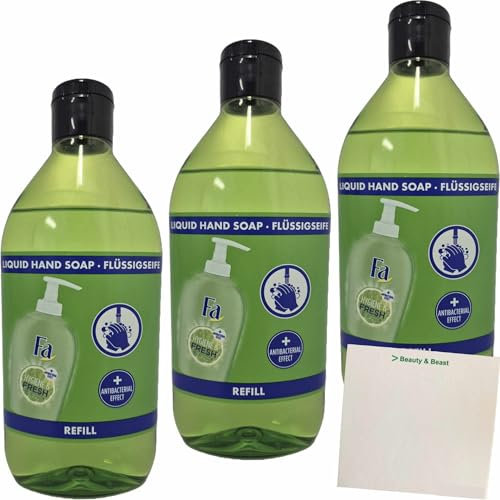 usy Bundle für Fa Flüssigseife Hygiene & Frische Limette 3er Pack (3x385ml Nachfüllflasche) + usy Block