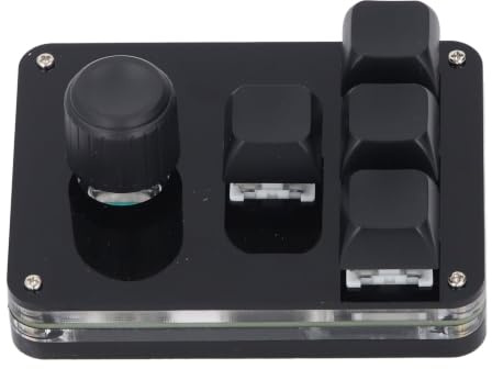 Jeffergarden Tastiera Macro Programmabile 4 Tasti 1 Manopola, Switch Blu USB-C con Illuminazione RGB per Gaming e Automazione
