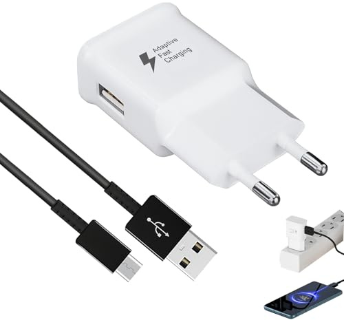 Menibeuty Chargeur Portable, 15W Chargeur Rapide avec USB-C Cable 2M Chargeur Telephone Tablette Adaptateur, pour Ga1axy S6/S7/S8/S9 Note 4 et Autres Smartphones