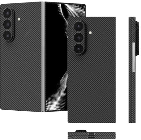 qichenlu Kugelsicher Aramidfaser Aramid Hülle für Samsung Galaxy Z Fold 7,Extrem Stoßfest Ultraslim Backcover Case Hartschale mit Kamera Schutz - 600D Schwarz