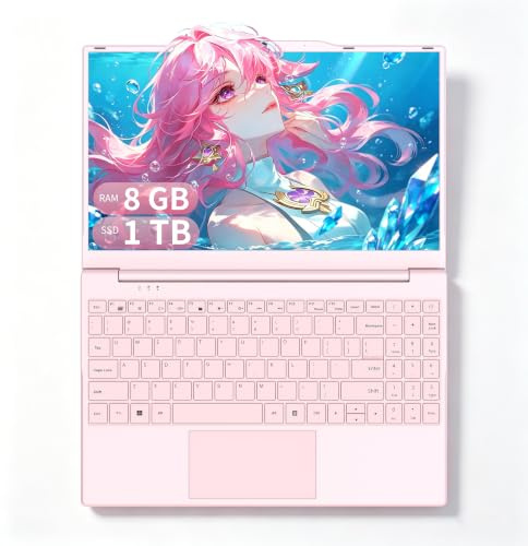 2026 Portatile 14 Rosa Chiaro con processore N5100 (Upto 2.9 GHz), 16GB RAM DDR4, 1TB SSD NVMe, IPS FHD 1920x1080, Mini-HD, Custodia tastiera ITA, tasto fisico privacy webcam. (16GB RAM+1TB SSD)