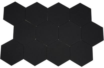 Akustikpaneele selbstklebend 12 Stücke, Hexagon Akustikplatten Schallabsorber für Studio/Büro/Akustische Behandlung, Hochdichte Wandfliesen Schalldämmung für Heimstudio, 30 x 35cm (Schwarz)