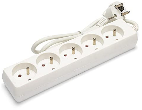 Velamp MULTIP-FR-5 - Regleta de 5 enchufes 10/16 A, 3 G1 mm2