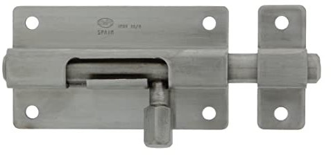 Amig - Overlap Pin for Doors Mod.800 | Security Latch for Horizontal or Vertical Closing | Stainless Steel | Measurements: 25 x 16 mm | Includes Coach Screws
