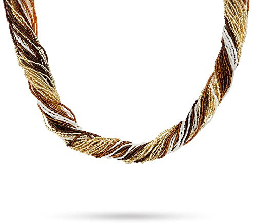 Venetiaurum - Collana Girocollo Multifili da Donna in Vetro e Argento 925 anallergico- Gioiello Made In Italy Certificato