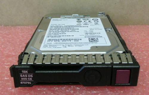 Hewlett Packard Enterprise 870794-001 disque dur 2.5 600 Go SAS - Disques durs (2.5, 600 Go, 15000 tr/min)