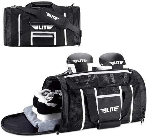 Elite Sports Unisex-Erwachsene BJJ Netz-Seesack, schwarz, Large