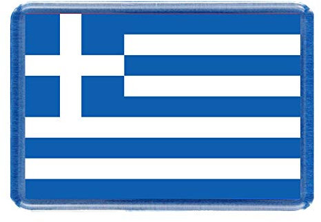 Greek Flag Fridge Magnet - Large Size (7cm x 4.5cm) - Gift Idea - Tourism
