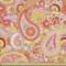 ABAKUHAUS Orange Gewebe als Meterware, Asiatisches Paisley, Schön Gewebten Stoff für Polster und Wohnaccessoires, 1M (148x100cm),Gelb Orange
