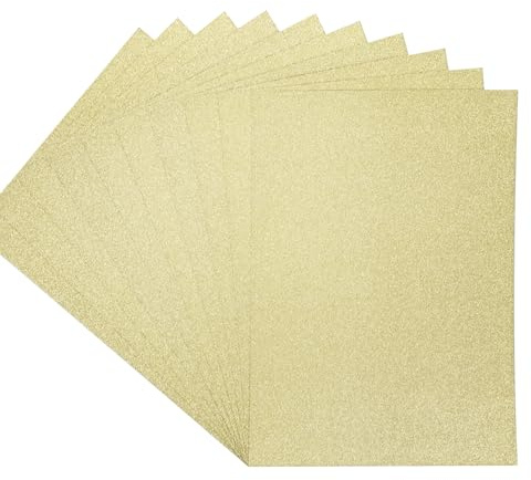 Crafter's Companion Centura Pearl A4 Coloured Glitter Card Pack Single Sided Ivory - 250GSM (10 Sheet Pack) - Perfect for Arts and Crafts, Printing, Card Bases & Folding
