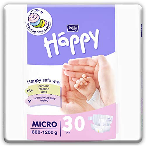 bella baby Happy Windeln comfort Größe Micro 600-1200 g, 3er Pack (3x30 Stück) | für Frühgeborene mit besonderen Bedürfnissen