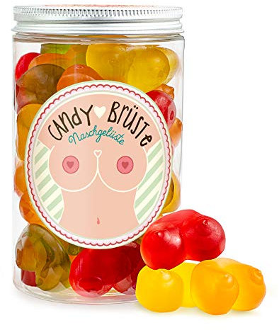 Candy Brüste – Fruchtgummi-Brüste in der Geschenk-Dose, lustiges Geschenk für den JGA, 18. Geburtstag und Mädelsabend