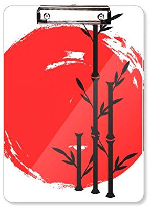 Porte-bloc japonais abstrait rouge et noir - A4