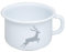 Riess, 0299-067, Kaffeeschale 10, Kaffeebecher, COUNTRY - HIRSCH GRAU, Durchmesser 10 cm, Höhe 7,4 cm, Inhalt 0,4 Liter, Emaille, weiß mit grauem Hirsch, 0,241kg, 13,4 x 11,4 x 7,4cm, Induktion