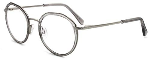 FERAVIA Vintage Runden Brillenrahmen Metall Nerdbrille Ohne Sehstärke Retro Klare Linse Gläser für Damen und Herren