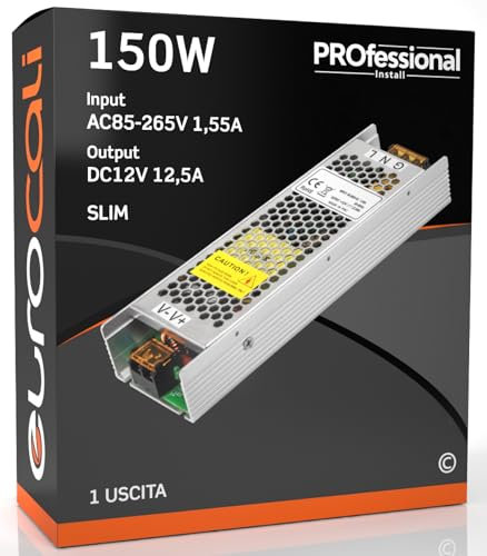 Alimentatore per Strisce LED e dispositivi vari per uso interno potenza 150W in 220V out 12V in metallo