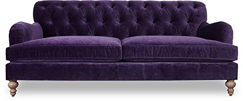 JVmoebel Design Sofa 3 Sitzer Lila Chesterfield Stoff Couch Sofa Polster Sofas Textil Neu