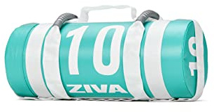 ZIVA Power Sandbag | Heavy Duty Pre Weighted Sand Bag for Strength Training and Fitness | Durable Workout Bag with Handles | Home Gym Exercise Equipment - 10 lbs, Turquoise