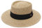 GEMVIE Sombrero Panama de Paja para Playa Hombre ala Ancha Sombrero Fedora Mujer Primavera/Verano Ajustable Caballero