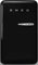 Smeg Réfrigérateur 1 Porte Années 50 Noir Charnières à Gauche 135 L Eclairage LED Poignée Externe Chromée