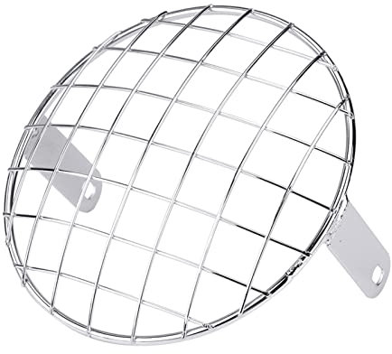 ANGGREK Copertura Della Lampada Del Faro, Moto 7 Faro In Rete Griglia Montaggio Laterale Copertura Universale Maschera per Cafe Racer(placcatura)