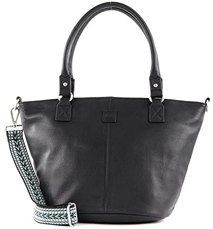 FREDsBRUDER Triangle Shopper Tasche Leder 42 cm, Schwarz, (Einheitsgröße)