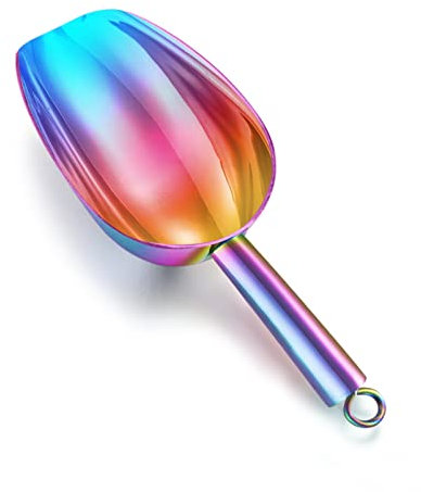 Eisschaufel, TEAMFAR Edelstahl Klein Mehlschaufel Futterschaufel Abwiegeschaufel Abfüllschaufel Teeschaufel Sackschaufel für Bar, Küchen, Büfett, Party, Gesund & Spülmaschinengeeignet, Bunt