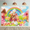 Molyrrd Candy Land Hintergrund Cartoon Regenbogen Eis Kuchen Süßigkeiten Party Fotografie Hintergrund Kind Mädchen Geburtstag Party Dekoration Baby Shower Banner Photo Booth Prop (2,8 x 1,5 m)