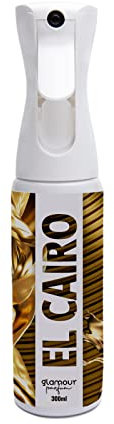 GLAMOUR PARFUM - Ambientador de Hogar El Cairo - 300 ml - Pulverizador con Aroma Frutal y Floral - Ambientador Textil en Spray - para Pulverizar en la Cama o en Cortinas - Reutilizable