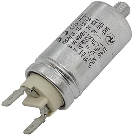 Lumonic condensatore di avviamento Hydra MKP-500 1-A [incl. spina 6,3x0,8mm] | condensatore motore 1µF 450V 25x48mm I condensatore con custodia metall