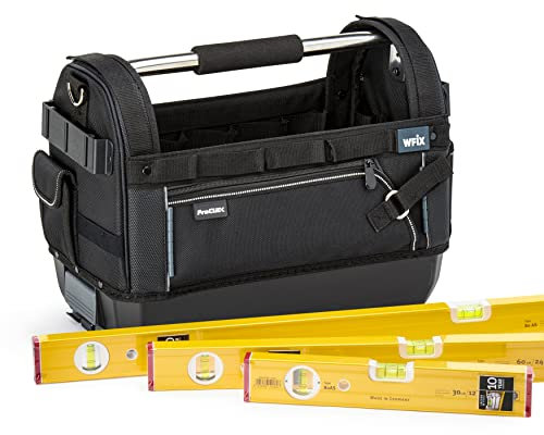 Wfix Wasserwaagen Set inkl Wasserwaage 80AS 120cm 80cm 40cm und ProClick Werkzeugtasche kompatibel mit Bosch Sortimo L-BOXX System/Profi-Werkzeugträger mit branchenführenden Wasserwaagen Set