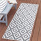 carpet city Teppich Outdoor Wetterfest - Grau - 80x150 cm - Rauten-Optik - Balkon Teppich Wasserabweisend - In-& Outdoor Teppiche für Terrasse, Garten, Küche, Bad oder Wohnzimmer