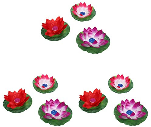 Uonlytech Schwimmende Kerzen Rot Stücke Licht Teich Wunschkerze Aroma Lila Garten Rot Dekoration Rosa Laterne Party Buddhistische Künstliche Lichter + Lampe Schwimmende Kerzen