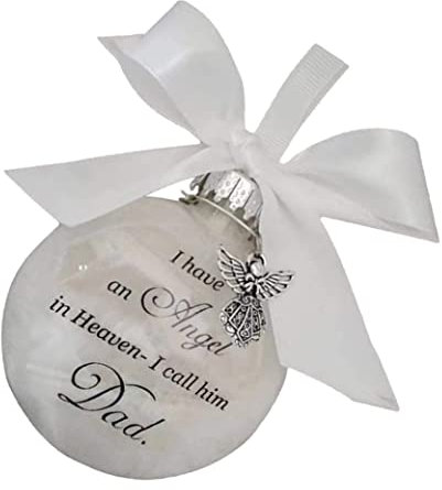 Weihnachtskugeln Zum Gedenken an I Have an Angel in Heaven, Weihnachtskugeln, Grabschmuck, Durchsichtige Kugeln, Engelsfederball, Weihnachtsbaum-anhänger Zum Aufhängen Für Papa