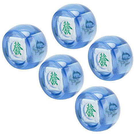 RiToEasysports Mahjong-Würfel, 5 Stück Mahjong-Windrichtungswürfel Ost-Südwest-Nordkugel-Spielwürfel für Unterhaltung (Transparentes Blau) Spielzeug im Freien