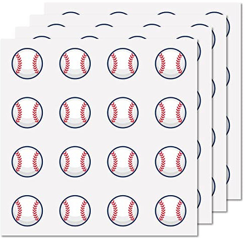 CREATCABIN 128 Stück Baseball-Aufkleber Planer-Aufkleber PVC Baseball Helm Aufkleber Sport Vinyl Wasserdicht DIY Für Wasserflaschen Telefon Laptop Skateboard Notebooks Jungen Dekorationen 1(1) cm