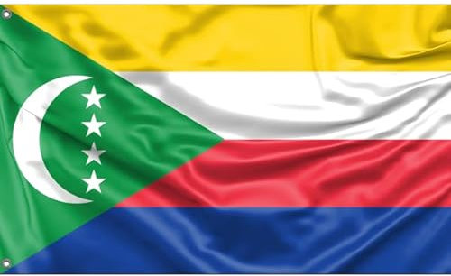 Drapeau des Comores | Impression au design unique | Fabriqué dans l'UE (90 x 150 cm)
