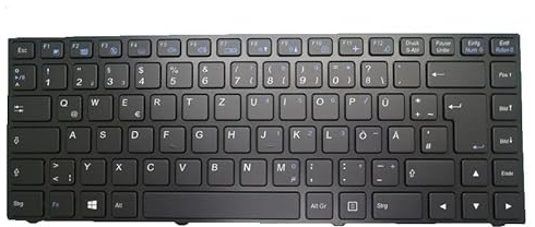 RTDPART Laptop Tastatur für Tuxedo Book XC1407 v2 Mit Silber Rahmen Schwarz Deutsch Gr Mit Hintergrundbeleuchtung