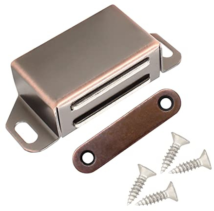Cionyce 2 Pack Magnetic Door Catch Antique Brown Magnet Cabinet Latch 1.2mm Thickness Oil Rubbed Brown Furniture Catch