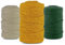 Netuno 3X Makramee Garn 5mm 100m 3er Set Baumwollkordel Hellbeige Senf Flaschengrün Textilgarn Kordelband Naturgarn Naturbaumwolle Garn für Makramee Taschengarn Dekoschnur Flechtschnur Baumwolle Garn