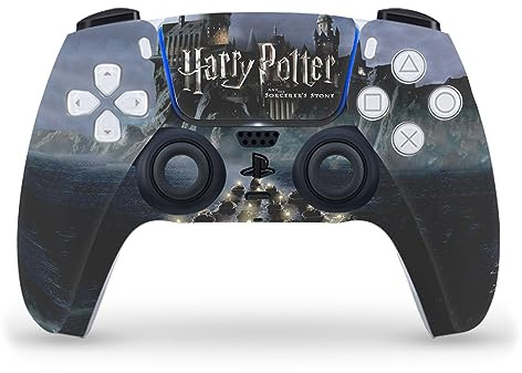 Head Case Designs Offizielle Harry Potter Schloss Grafiken Vinyl Frontplatte Haut Gaming Aufkleber Abziehbild Abdeckung kompatibel mit Sony PlayStation 5 PS5 DualSense Controller